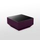 Table basse 60 x 60 VELA Vondom, coloris violet et plateau verre noir