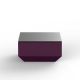 Table basse 60 x 60 VELA Vondom, coloris violet et plateau verre noir