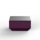 Table basse 60 x 60 VELA Vondom, coloris violet et plateau verre noir
