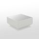 Table basse 60 x 60 VELA Vondom, coloris blanc et plateau verre blanc