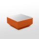 Table basse 60 x 60 VELA Vondom, coloris orange et plateau verre blanc