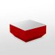 Table basse 60 x 60 VELA Vondom, coloris rouge et plateau verre blanc