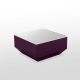 Table basse 60 x 60 VELA Vondom, coloris violet et plateau verre blanc