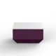 Table basse 60 x 60 VELA Vondom, coloris violet et plateau verre blanc