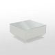 Table basse 60 x 60 VELA Vondom, coloris blanc et plateau verre incolore