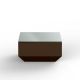 Table basse 60 x 60 VELA Vondom, coloris bronze et plateau verre incolore