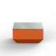 Table basse 60 x 60 VELA Vondom, coloris orange et plateau verre incolore