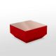 Table basse 60 x 60 VELA Vondom, coloris rouge et plateau verre incolore