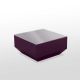 Table basse 60 x 60 VELA Vondom, coloris violet et plateau verre incolore