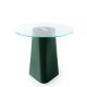 Table ronde vert pin, Ø 80, plateau verre ADAM B-Line