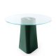 Table ronde vert pin, Ø 100, plateau verre ADAM B-Line