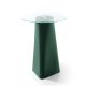 Mange-debout rond vert pin, plateau verre clair ADAM B-Line