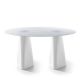 Table ovale blanche, plateau verre laqué ADAM B-Line