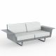 Canapé droit 2 places DELTA Vondom, chassis acier et coussins crevin blanc