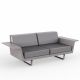 Canapé droit 2 places DELTA Vondom, chassis taupe et coussins crevin steel