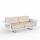 Canapé droit 2 places DELTA Vondom, chassis blanc et coussins nautical beige