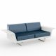 Canapé droit 2 places DELTA Vondom, chassis blanc et coussins crevin navy