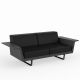 Canapé droit 2 places DELTA Vondom, chassis anthracite et coussins nautical noir