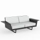 Canapé droit 2 places DELTA Vondom, chassis anthracite et coussins crevin blanc