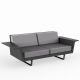 Canapé droit 2 places DELTA Vondom, chassis anthracite et coussins crevin steel