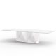 Table de repas outdoor XL FAZ Vondom, plateaux HPL Fullwhite et pied blanc 