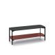 Meuble TV EXO 140 cm  Kendo, plateau chêne teinté gris et tablette tuile