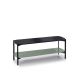 Meuble TV EXO 140 cm  Kendo, plateau verre noir et tablette menthe