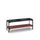 Meuble TV EXO 140 cm  Kendo, plateau verre noir et tablette tuile