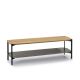 Meuble TV EXO 160 cm  Kendo, plateau chêne naturel et tablette taupe