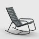 Rocking chair outdoor gris foncé RECLIPS Houe, accoudoirs aluminium
