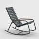 Rocking chair outdoor gris foncé RECLIPS Houe, accoudoirs bambou