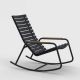 Rocking chair outdoor noir RECLIPS Houe, accoudoirs bambou