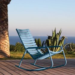 Rocking chair outdoor bleu ciel RECLIPS  Houe, accoudoirs aluminium