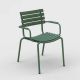 Fauteuil de jardin coloris vert olive ReCLIPS Houe, accoudoirs aluminium