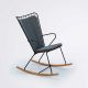 Rocking chair outdoor noir PAON Houe avec coussin d'assise et dossier