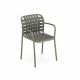 Fauteuil empilable YARD Emu chassis gris 37 et sangle gris vert 64