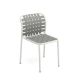 Chaise empilable YARD Emu chassis blanc 23 et sangle gris vert 64
