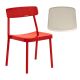 Chaise empilable GRACE Emu, coloris rouge coussin ivoire