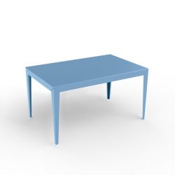 Table rectangulaire ZEF 140 x 90 cm Matière Grise, coloris azur