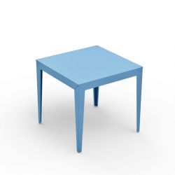 Table carrée ZEF 80 x 80 cm Matière Grise, coloris azur