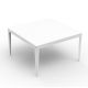 Table carrée ZEF 130 x 130 cm Matière Grise, coloris blanc 
