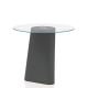 Table ronde grise, Ø 80, plateau verre ADAM B-Line