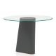 Table ronde grise, Ø 100, plateau verre ADAM B-Line