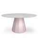 Table ronde ANKARA Ø 150 cm plateau marbre de carrare  Matière Grise, coloris baby pink