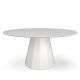 Table ronde ANKARA Ø 150 cm plateau marbre de carrare  Matière Grise, coloris blanc