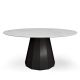 Table ronde ANKARA Ø 150 cm plateau marbre de carrare  Matière Grise, coloris noir