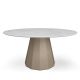 Table ronde ANKARA Ø 150 cm plateau marbre de carrare  Matière Grise, coloris sable