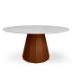 Table ronde ANKARA Ø 150 cm plateau marbre de carrare Matière Grise, coloris terracotta