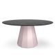 Table ronde ANKARA Ø 150 cm plateau marbre marquina Matière Grise, coloris baby pink