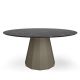 Table ronde ANKARA Ø 150 cm plateau marbre marquina Matière Grise, coloris taupe